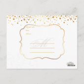 PixDezines結婚のユー感謝してい/フェイク金ゴールド ポストカード (裏面)