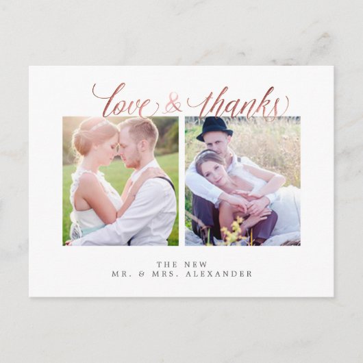 PixDezines'結婚s Thank You/おもしろいスクリプト ポストカード (正面)