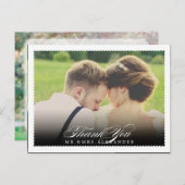 PixDezines'結婚s Thank You/ファンシーScript ポストカード (正面/裏面)