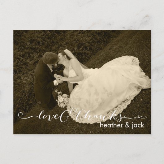 PixDezines'結婚s Thank You ポストカード (正面)