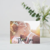 PixDezines'結婚s Thank You/モダンScript ポストカード (スタンド正面)