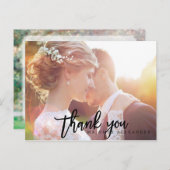 PixDezines'結婚s Thank You/モダンScript ポストカード (正面/裏面)