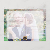 PixDezines'結婚s Thank You/モダンScript ポストカード (裏面)