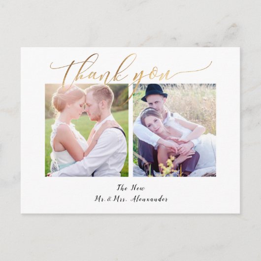 PixDezines'結婚s Thank You/モダンWrithic ポストカード (正面)