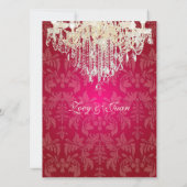 PixDezines結晶シャンデリア/バロックダマスク 招待状 (裏面)