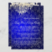 PixDezines結晶シャンデリア/バロックダマスク 招待状 (正面/裏面)