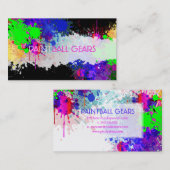 PixDezines絵を描（ばちゃばちゃ）跳ねる/ボーフェイクル/シルバー 名刺 (正面/裏面)