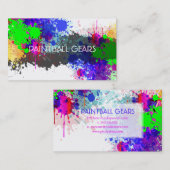 PixDezines絵を描（ばちゃばちゃ）跳ねる/ボーフェイクル/シルバー 名刺 (正面/裏面)