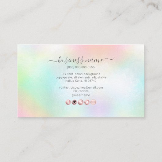 PixDezines綿キャンディ報酬カード 名刺 (裏面)