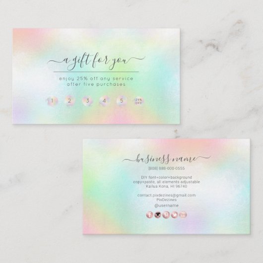 PixDezines綿キャンディ報酬カード 名刺 (正面/裏面)