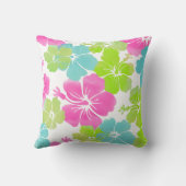 PixDezines緑のハイビスカスレイ/ダイバックグラウンド クッション (裏面)