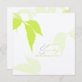 PixDezines緑の葉/暗い背景色 招待状 (正面/裏面)