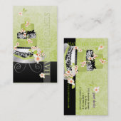 PixDezines緑茶フォンダントケーキ/ダイカラー 名刺 (正面/裏面)