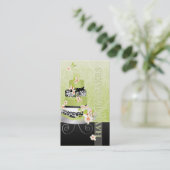 PixDezines緑茶フォンダントケーキ/ダイカラー 名刺 (スタンド正面)