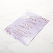 PixDezines繊細なバラ金ゴールド葉卒業F 箔招待状 (回転した状態)