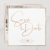 PixDezines繊細な愛のフェイク金ゴールド|ボタニカ セーブザデート (正面/裏面)