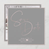 PixDezines繊細な愛の赤面ピンクDIY背景 セーブザデート (正面/裏面)