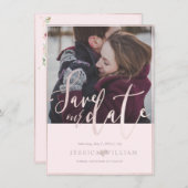 PixDezines繊細な愛の赤面ピンクDIY背景 セーブザデート (正面/裏面)