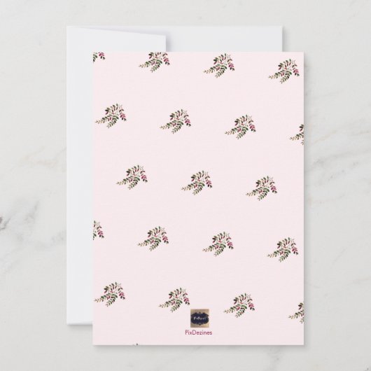 PixDezines繊細な愛の赤面ピンクDIY背景 セーブザデート (裏面)