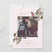 PixDezines繊細な愛の赤面ピンクDIY背景 セーブザデート (正面)