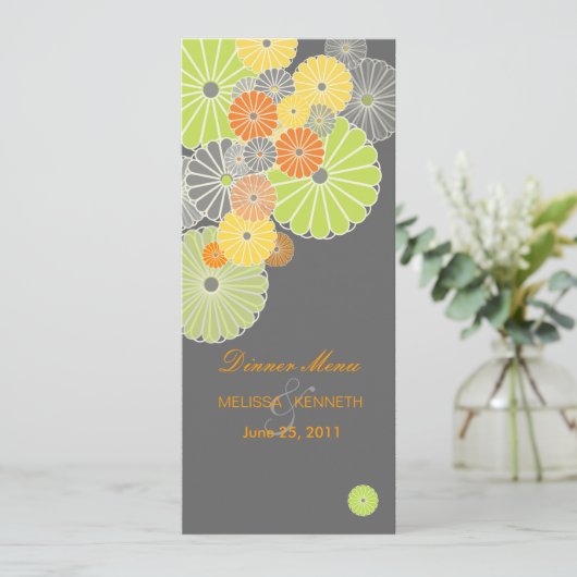 PixDezines菊（菊）、柑橘色 メニュー (スタンド正面)