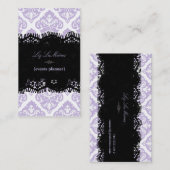 PixDezines薄紫Olivia Damask/diy背景 名刺 (正面/裏面)