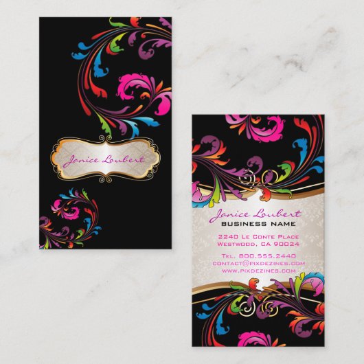 PixDezines虹の渦巻き 名刺 (正面/裏面)