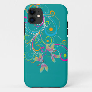 PixDezines虹の渦+トンボ/DIYカラー iPhone 11 ケース