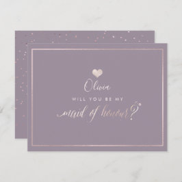 PixDezines虹色赤面ピンク、メイド・オブ・オーナー（花嫁付き添い人） 招待状