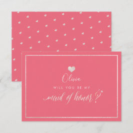 PixDezines虹色赤面+サンゴ、メイド・オブ・オーナー（花嫁付き添い人） 招待状