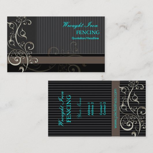 PixDezines装飾用スワール+ピンストリープ 名刺 (正面/裏面)