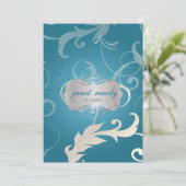 PixDezines装飾用葉の+渦巻き 招待状 (スタンド正面)