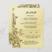 PixDezines装飾用金ゴールドが渦巻く 案内状 (正面/裏面)