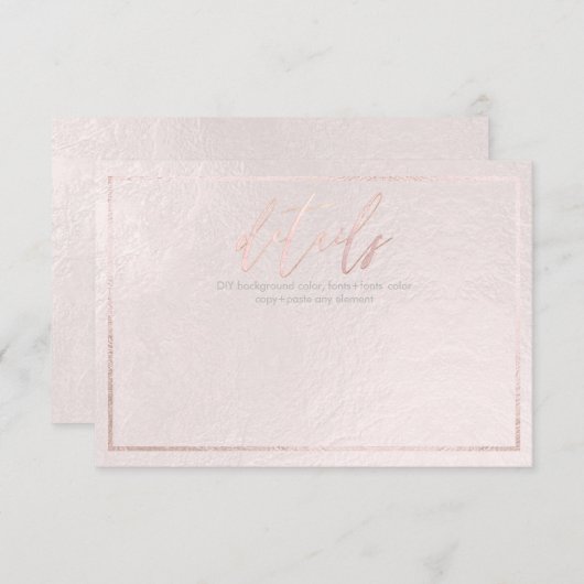 PixDezines詳細カード赤面ピンク エンクロージャーカード (正面/裏面)