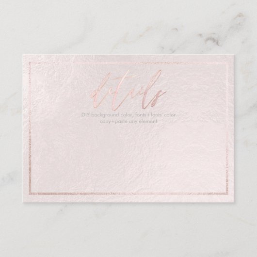 PixDezines詳細カード赤面ピンク エンクロージャーカード (正面)