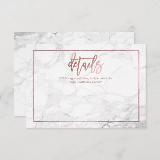 PixDezines詳細カード/大理石+フェイクバラ金ゴールド エンクロージャーカード (正面/裏面)