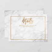 PixDezines詳細カード/大理石+フェイク金ゴールド エンクロージャーカード (正面/裏面)
