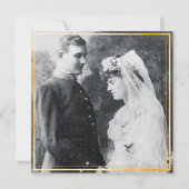 PixDezines誓いの更新/偽の金/黒大理石 招待状 (裏面)