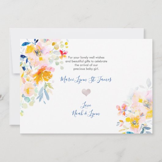 PixDezines誕生のお知らせ+シャワーありがとう 招待状 (裏面)