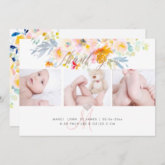 PixDezines誕生のお知らせ+シャワーありがとう 招待状 (正面/裏面)