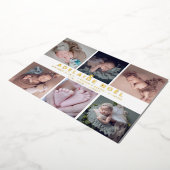 PixDezines誕生発表金ゴールド 箔招待状 (回転した状態)