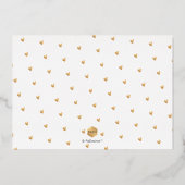 PixDezines誕生発表金ゴールド 箔招待状 (裏面)