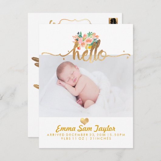 PixDezines誕生発表/フローラ水彩 案内ポストカード (正面/裏面)