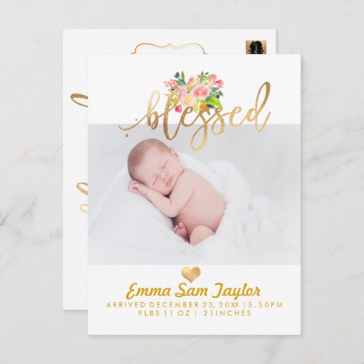 PixDezines誕生発表/フローラ水彩 案内ポストカード (正面/裏面)