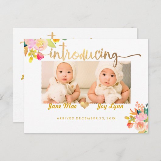 PixDezines誕生発表/フローラ水彩 案内ポストカード (正面/裏面)