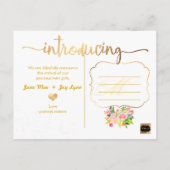 PixDezines誕生発表/フローラ水彩 案内ポストカード (裏面)