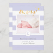 PixDezines誕生発表/DIYcolorのストライプ 案内状 (正面/裏面)