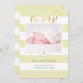 PixDezines誕生発表/DIYcolorのストライプ 案内状 (正面/裏面)