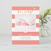 PixDezines誕生発表/DIYcolorのストライプ 案内状 (スタンド正面)