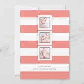 PixDezines誕生発表/DIYcolorのストライプ 案内状 (裏面)